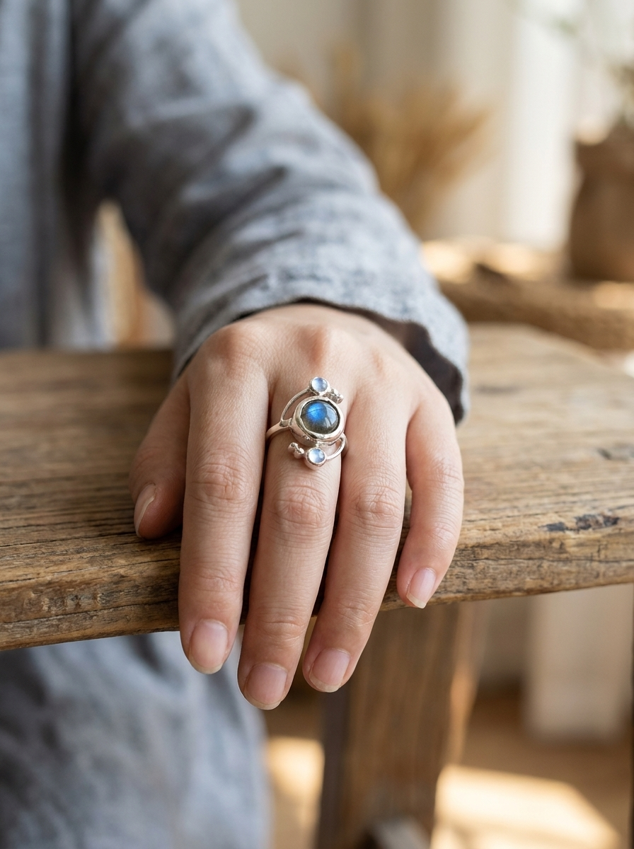 Blue Ocean Ring with Elegant Shine
