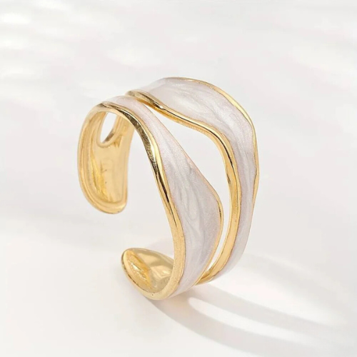 Gold Plated Open Wave Ring