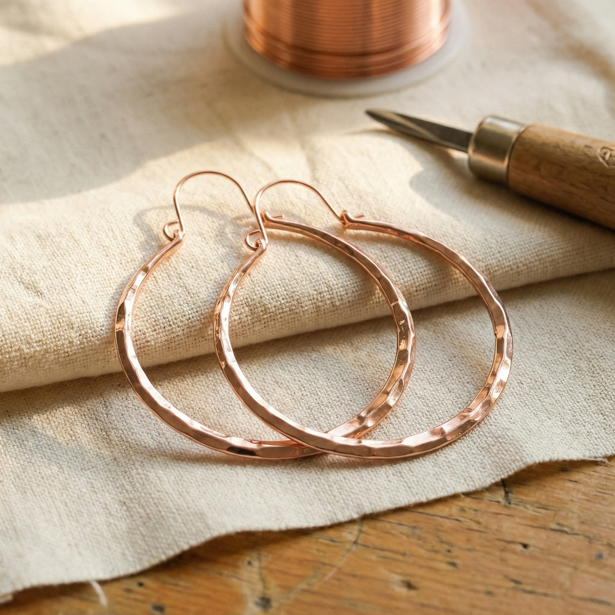 Sue & Georgie's Willow Copper Earrings