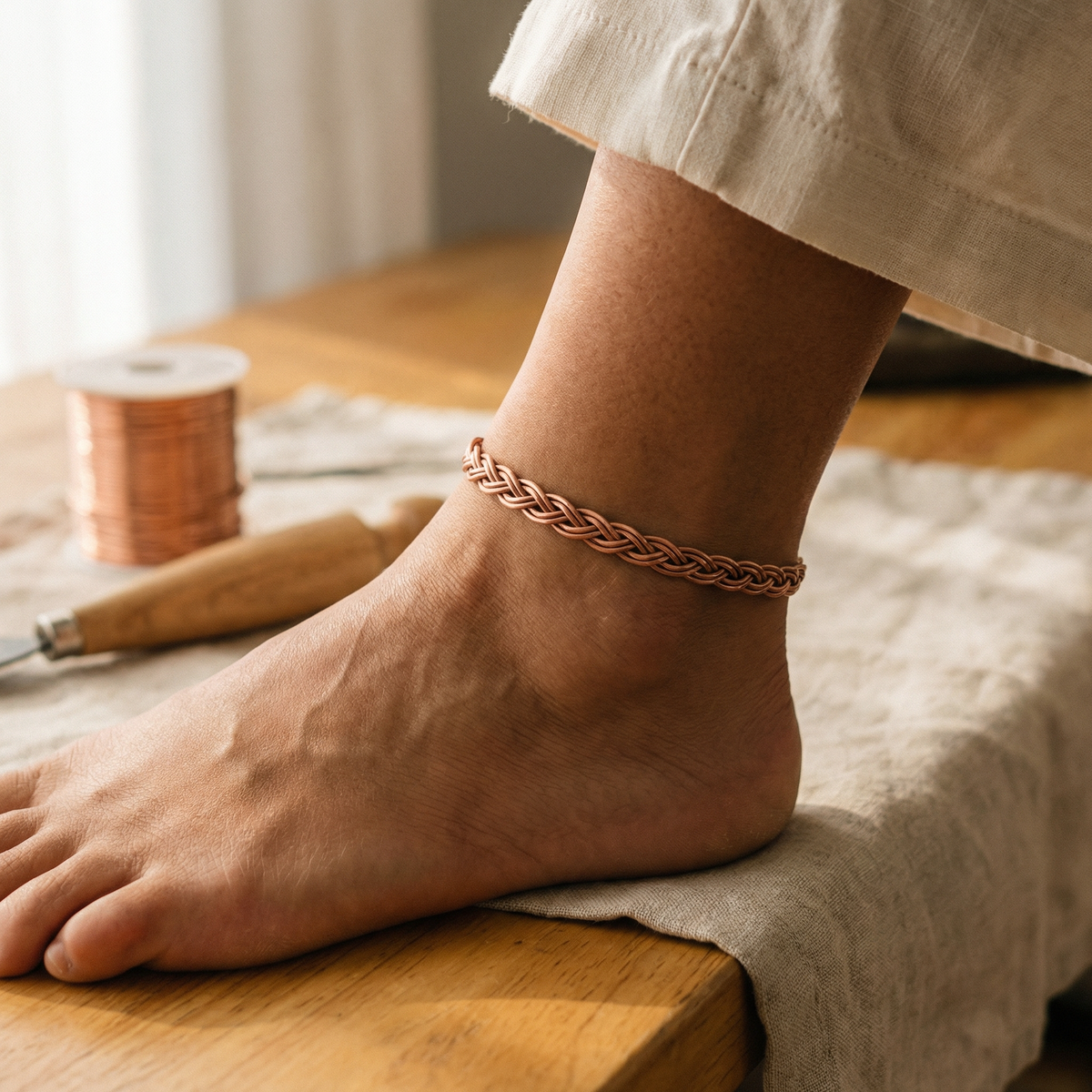 Sue & Georgie's Reed Copper Anklet