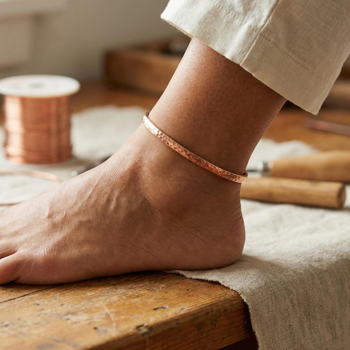 Sue & Georgie's Sand Copper Anklet