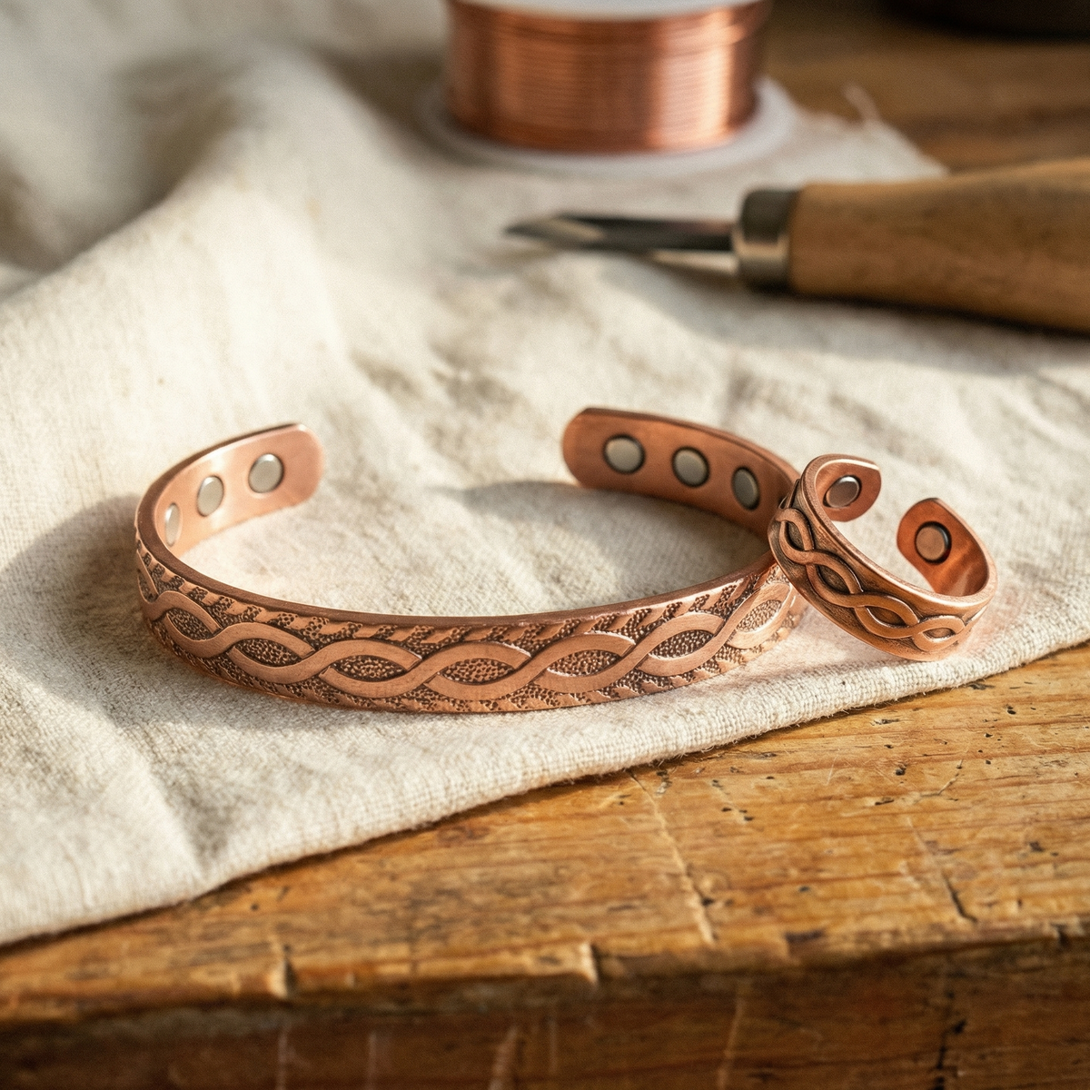 Sue & Georgie's Knot Copper Set