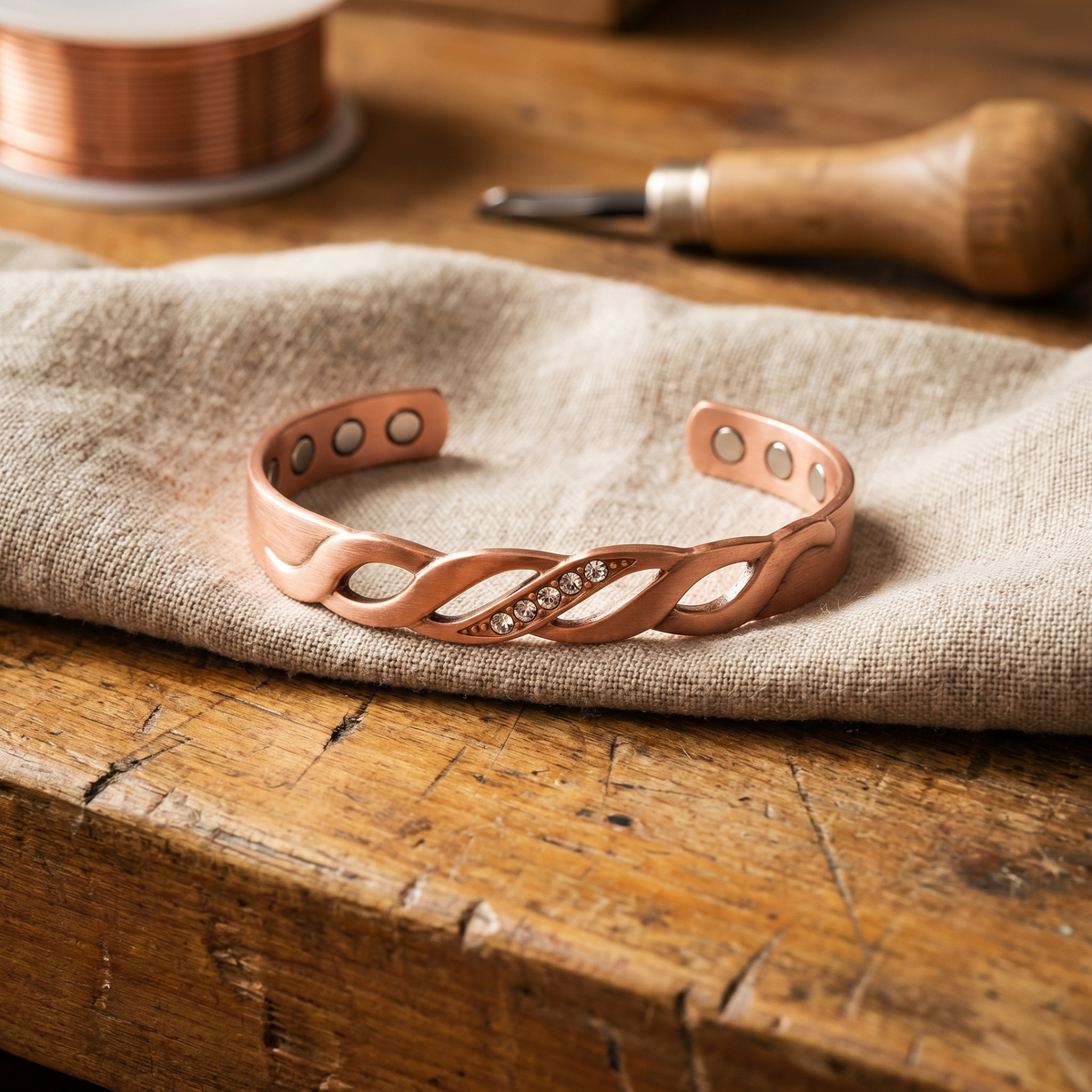 Sue & Georgie's Seam Copper Bracelet