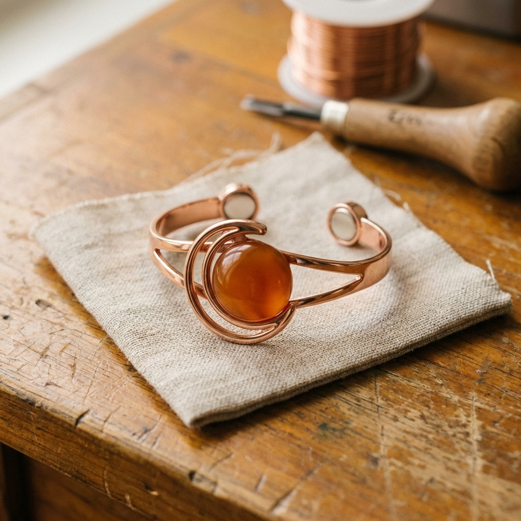 Sue & Georgie's Sphere Orange Copper Bracelet