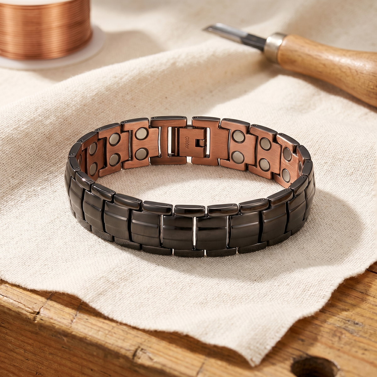 Sue & Georgie's Ochre Men's  Copper Bracelet