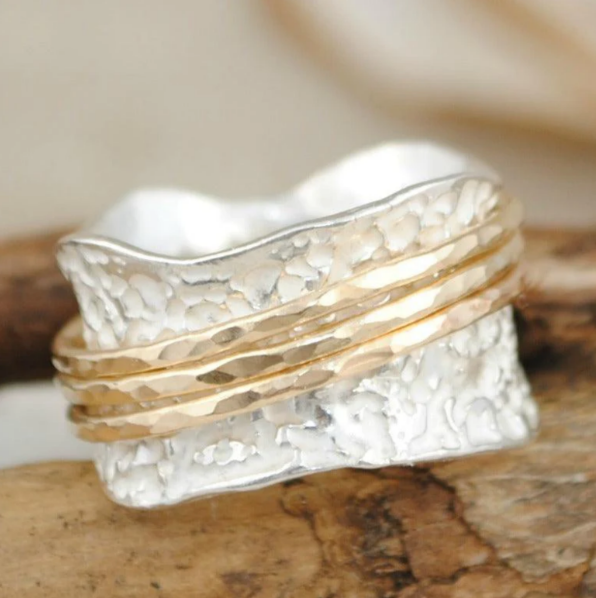 Gold and Silver Duo Spinner Ring